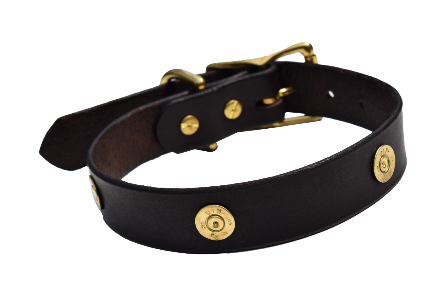 Leather Dog Collar with Shotgun Shells