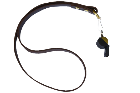 Brass Dog Whistle With Leather Lanyard