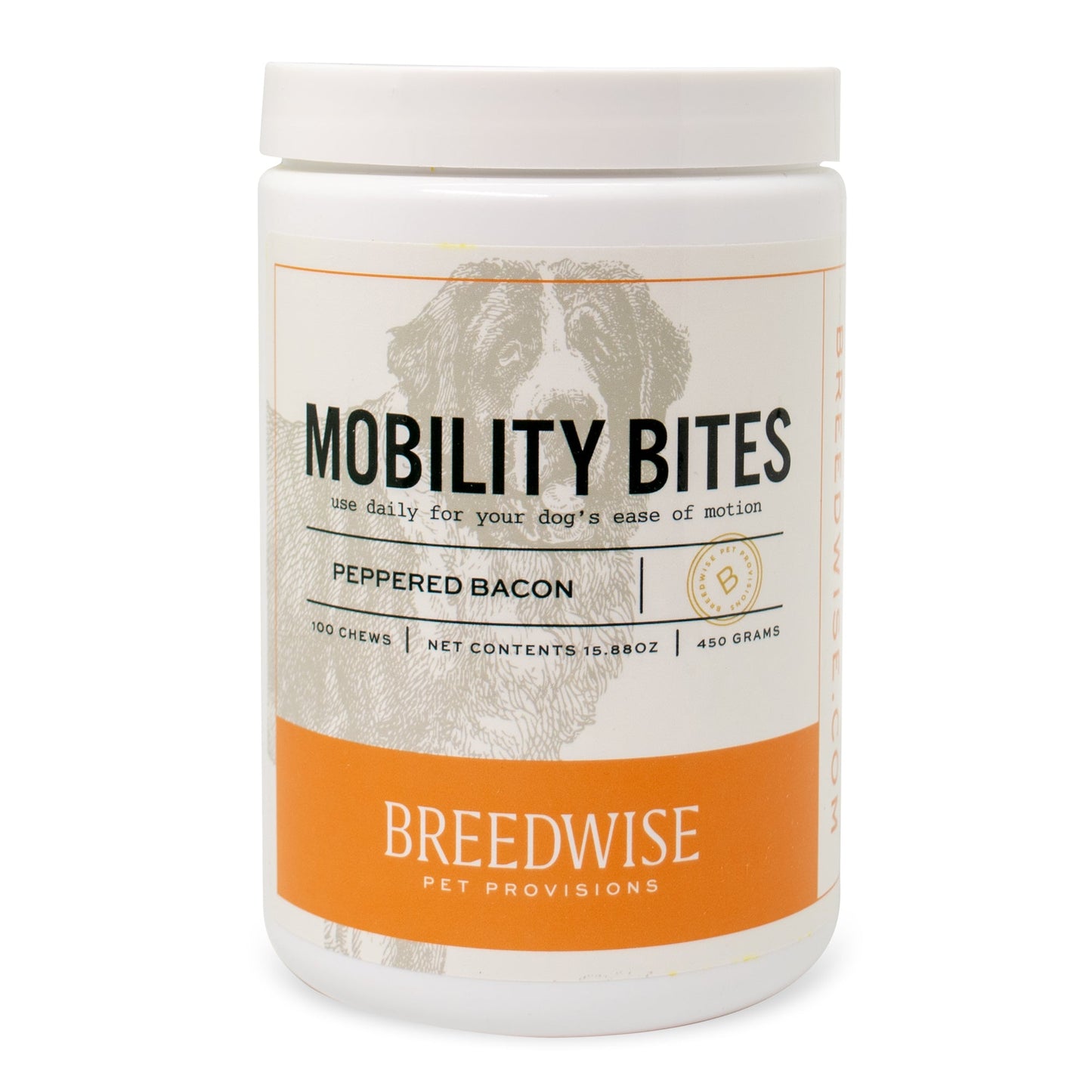 Breedwise Mobility Bites 100-count jar