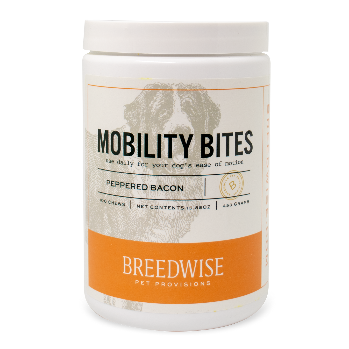 Breedwise Mobility Bites 100-count jar
